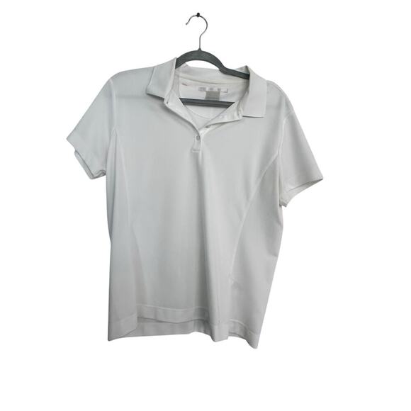 Nike Golf Dri-Fit Women's White Short Sleeves Button Up Polo Shirt Size Large - Picture 1 of 5